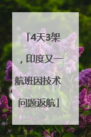 4天3架，印度又一航班因技术问题返航