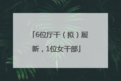 6位厅干（拟）履新，1位女干部