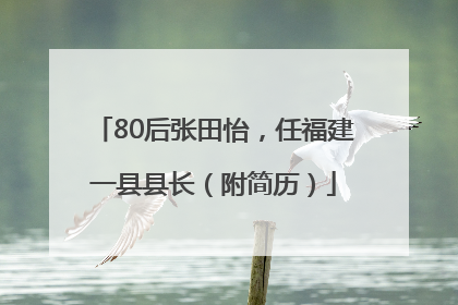 80后张田怡，任福建一县县长（附简历）