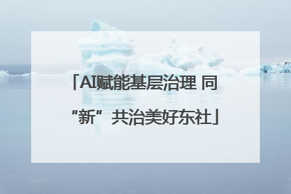 AI赋能基层治理 同“新”共治美好东社